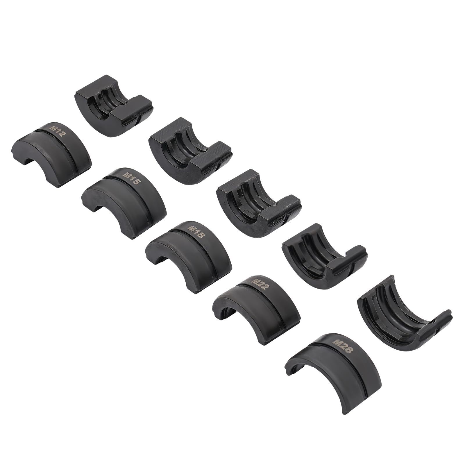 5 mordazas de prensado, mordazas de presión de contorno M, multifuncionales, de Cr40, para pinzas de presión de 12 mm, 15 mm, 18 mm, 22 mm, 28 mm