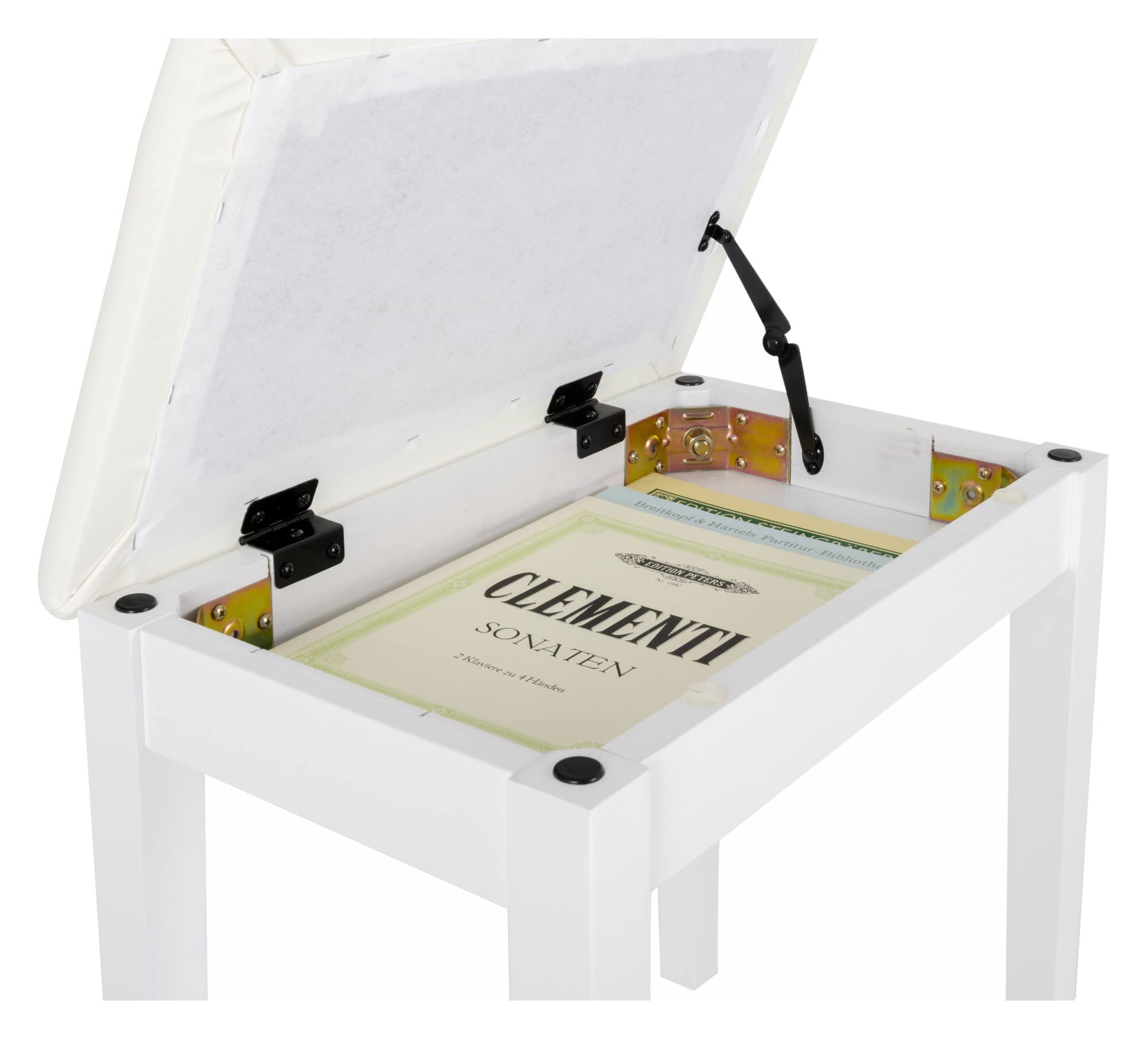 Classic Cantabile Panca per pianoforte Modello S con Scomparto bianco opaco