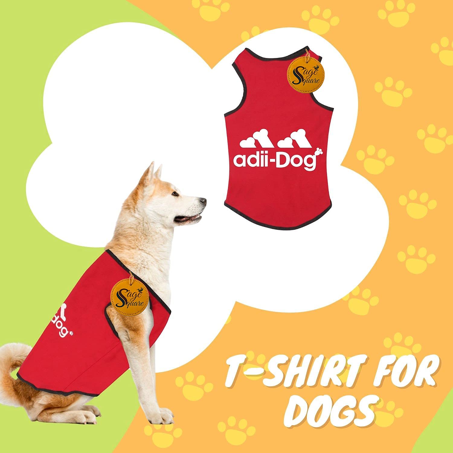Sage Square Comfortable Cotton Dog T-Shirt, Soft & Breathable Sleeveless Vest Dog Clothes, Puppy Tank Top Fashion Apparel (Red) (Large - 22inch) (B09BF7YNCF) Amazon Price History, Amazon Price Tracker