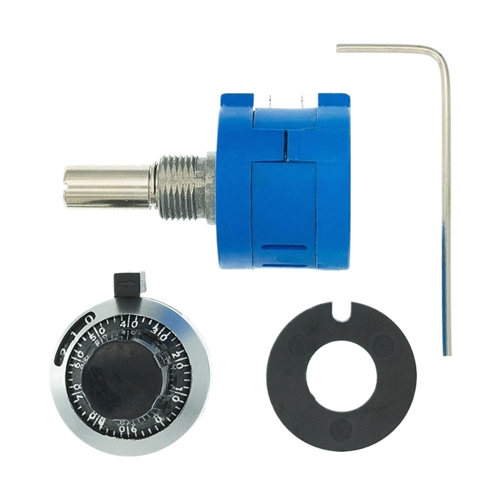 10 Stück 3590S-2-103L 3590S 10 K Ohm Präzisions-Multiturn-Potentiometer, 10 Ringe, verstellbarer Widerstand + Drehzähler, Drehknopf (20 K Ohm)