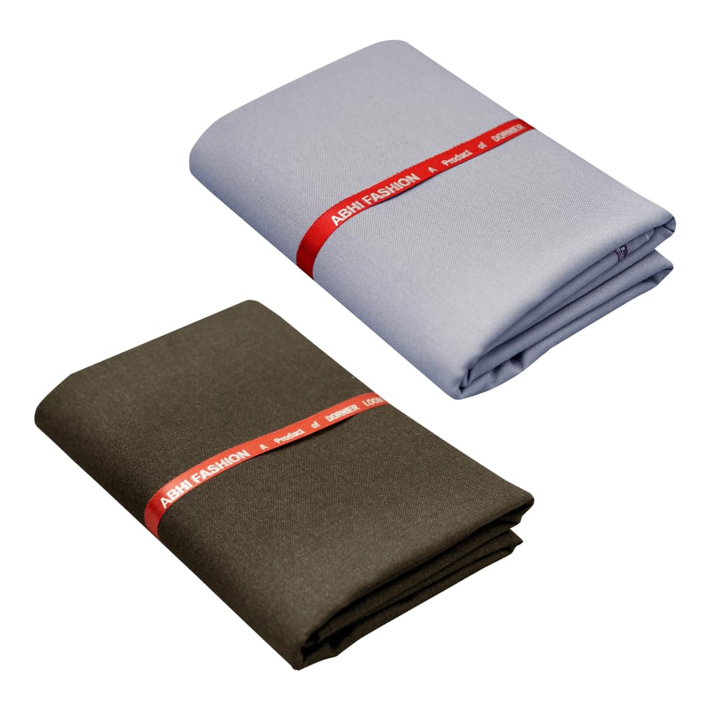 Abhi Fashion Men's Cotton FelL Formal Unstitched Combo Trouser Fabric For Men (Pack Of 2)-picture-56