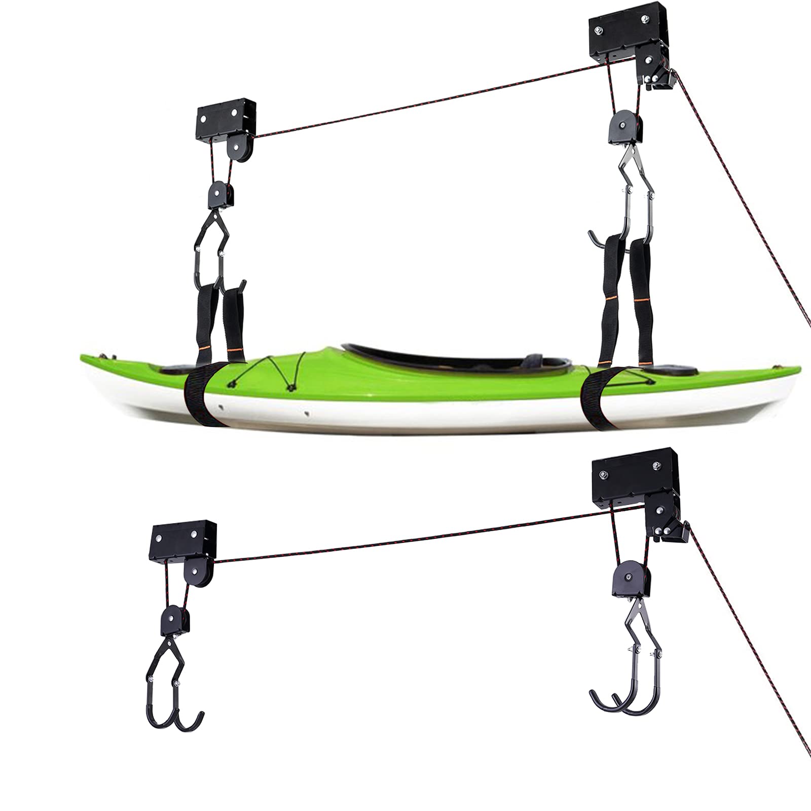 Buy Kingdely Heavy Duty Ceiling Kayak Hoist Set, Garage Ceiling Kayak Storage, Bike Hoist Hanger
