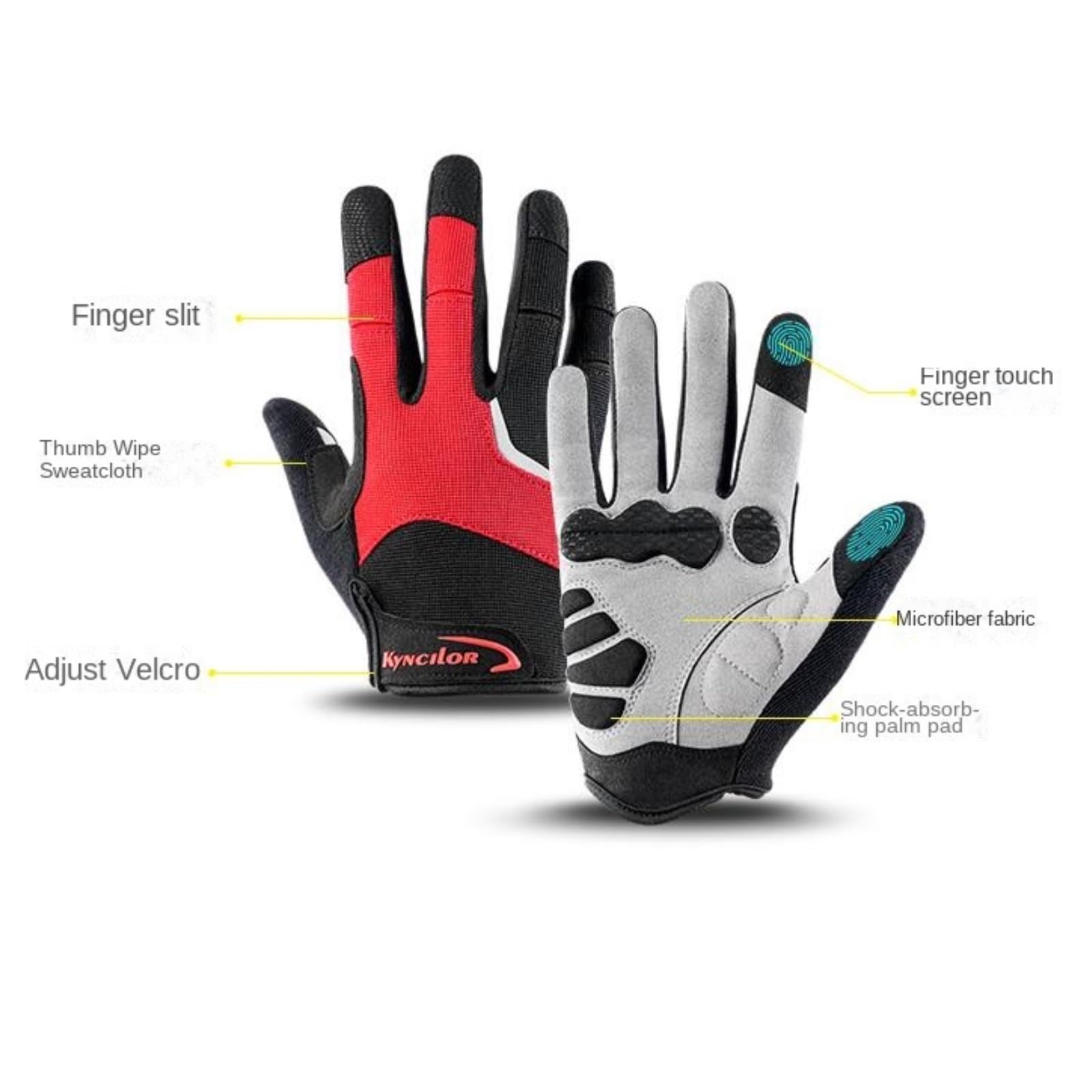 Fahrradhandschuhe Vollfinger-Handschuh Mit Stoßfesten, Gepolsterten Touchscreen-Rennrad-Mountainbike-Handschuhen Radsporthandschuhe