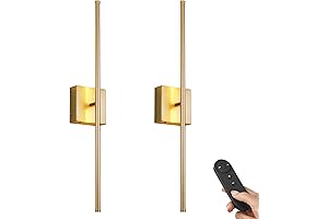 Battery Operated Wall Sconces with Remote Control - Dimmable Wall Sconces Set...