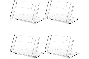 Clear Acrylic Postcard Holder - 4 Pack Acrylic Brochure Holder Organizer 4 x 6 Inch