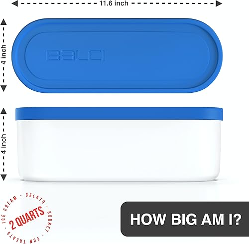 Miniatura 10 de BALCI - Recipiente para helados - 2 cuartos de galón - Almacenamiento reutilizable perfecto para congeladores caseros para sorbete, yogur congelado