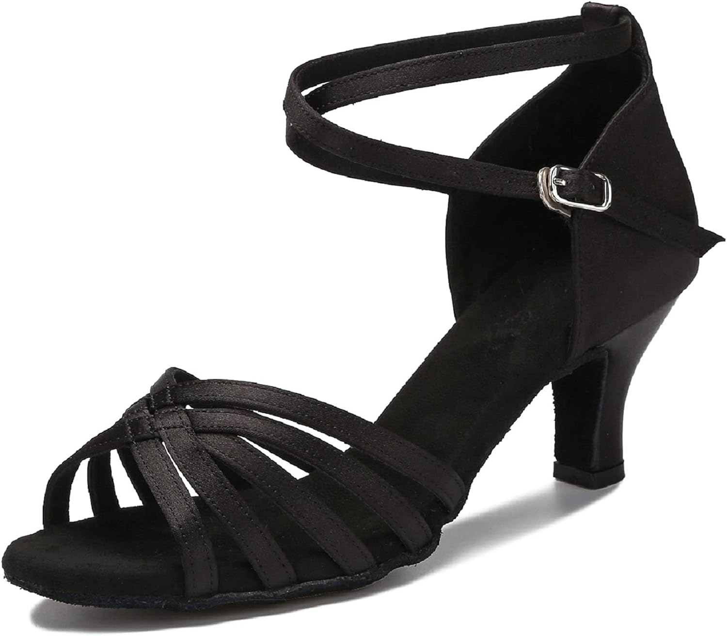 Yokala Ballroom Latin Salsa Dance Shoes Women Low Heel Practice Dancing Sandals for Social Dance Beginner S04