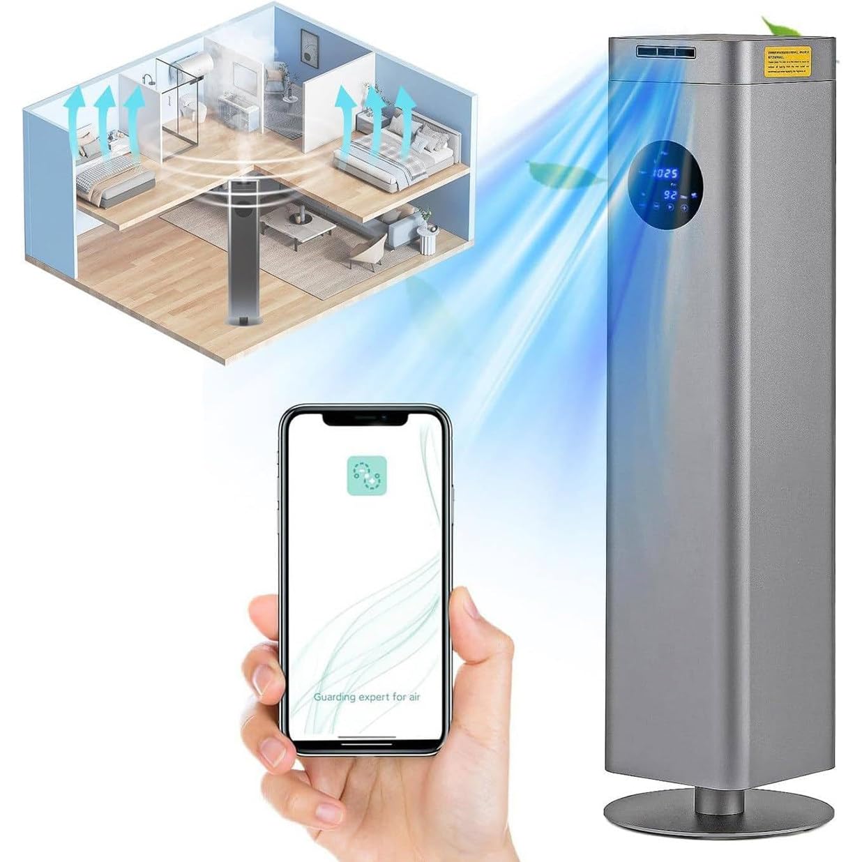 Machine à air parfumée Intelligente, diffuseurs d'huiles parfumées par nébulisation à condensat sans Eau de 1 500 ML, Couvrant 2 000 à 3 000 Pieds carrés, avec Bluetooth
