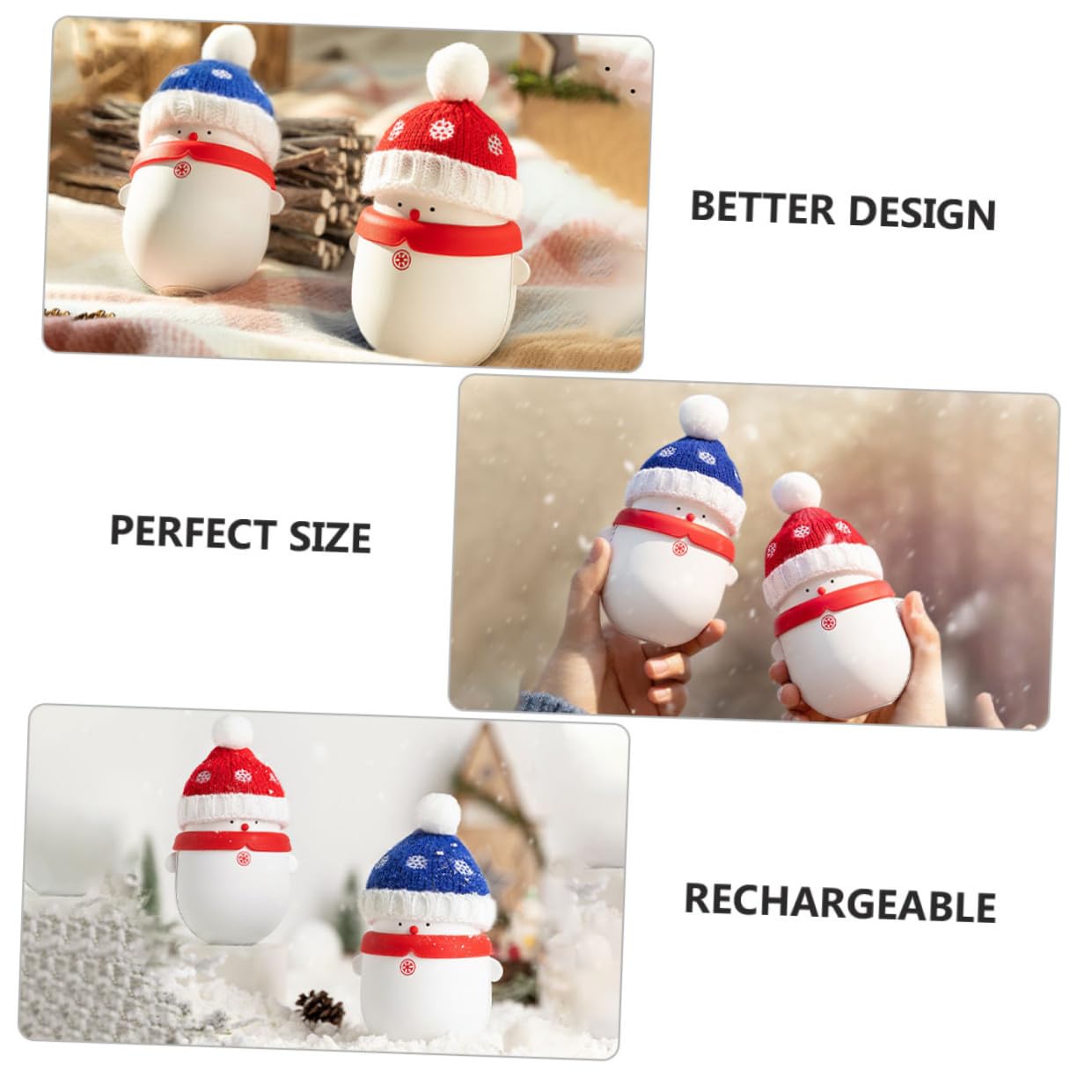 Hemobllo Schneemann-handwärmer mit USB-Aufladung Tragbare Powerbank für Winter Fördert die Durchblutung und Lindert Schmerzen