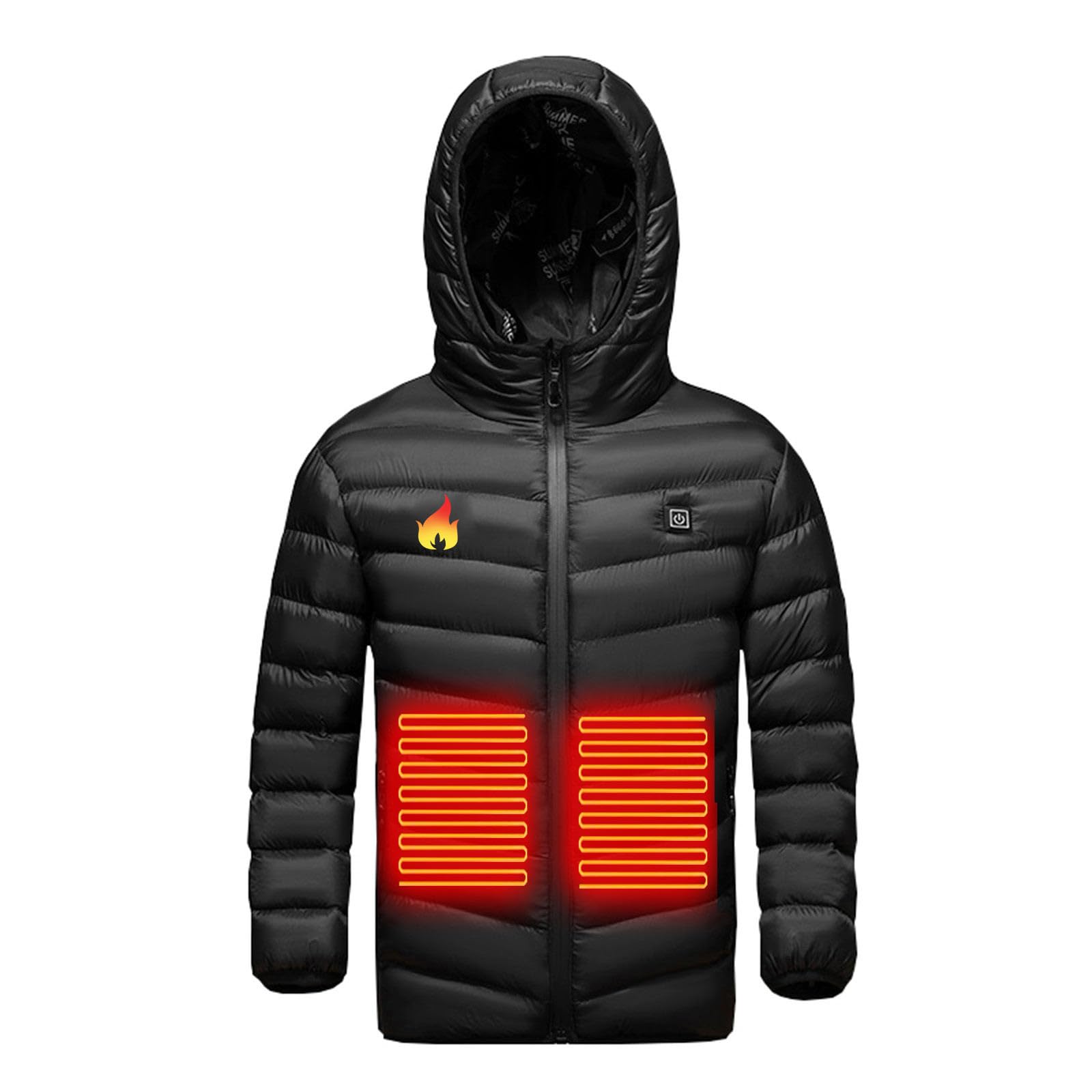 Unisex Kinder Beheizbare Jacke Heizjacke Wärmejacke mit 3 Temperaturstufen Daunenjacke mit Heizung Winterjacke Jungen Mädchen Beheizbarer Puffer Hoodie Jacke