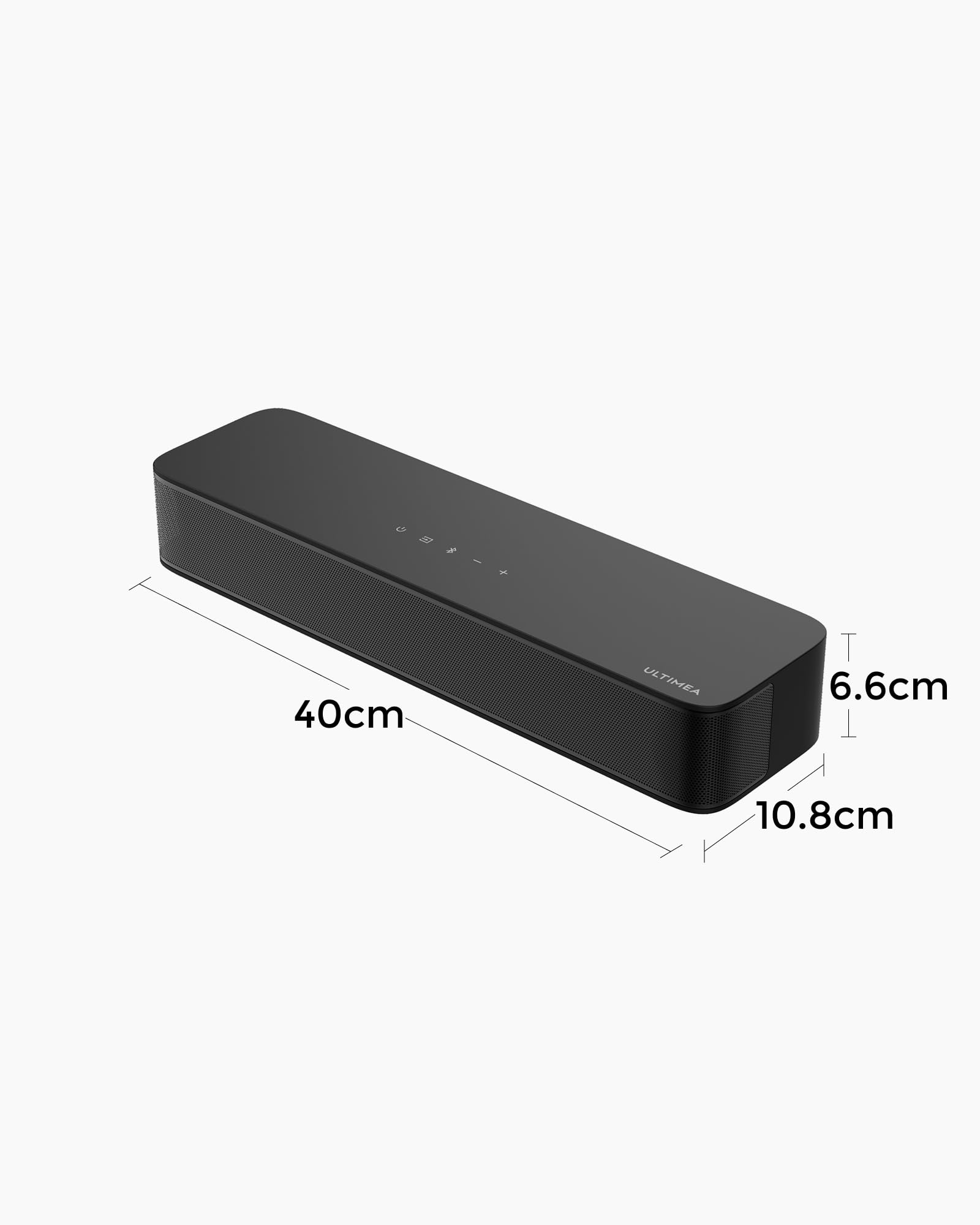 ULTIMEA 2.1 Ch Soundbar Per TV, Subwoofer Integrato, All-In-One Per PC E Giochi. App Controllo, 132W Potenza Picco, Bluetooth 5.4, OPT/AUX Ingressi, Montaggio A Parete, Poseidon M20 Pro