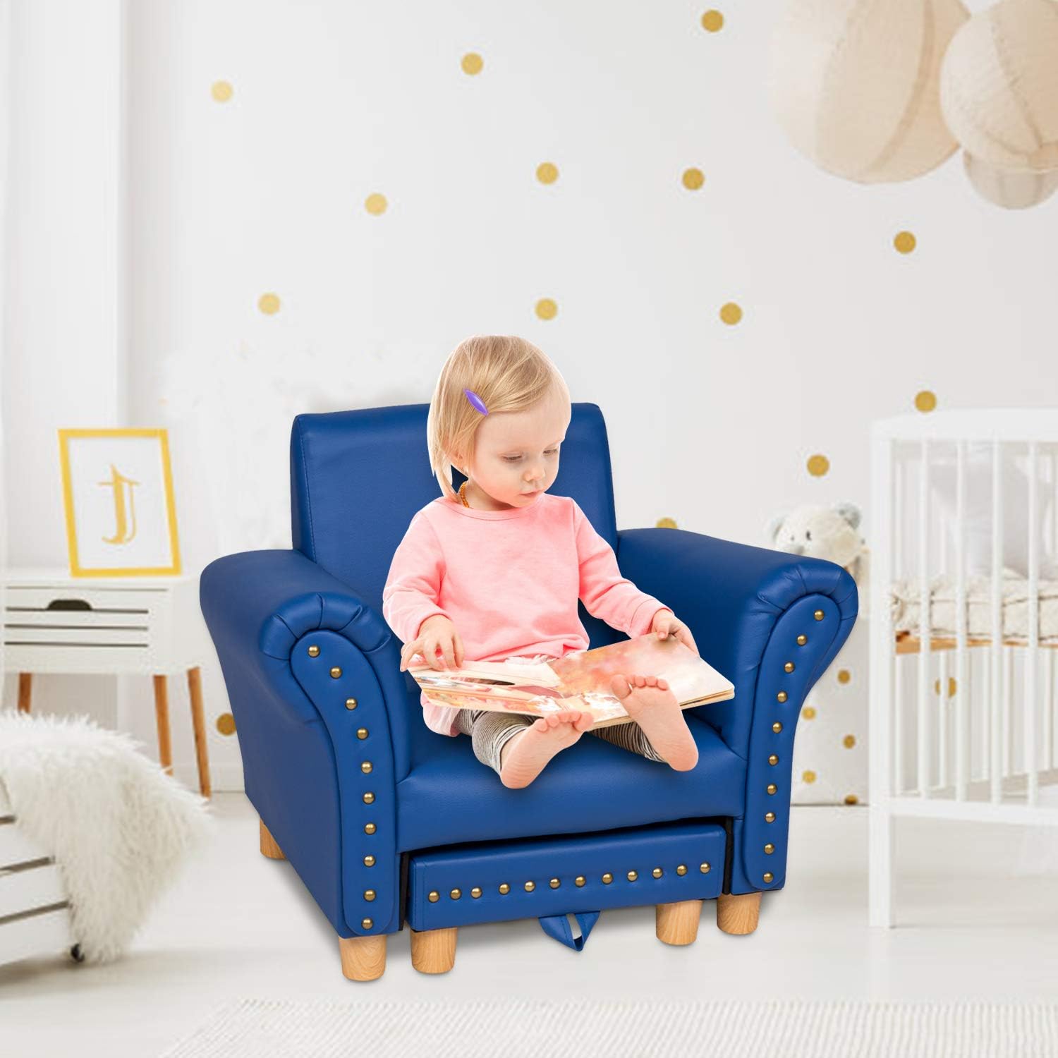 40% Off Discount Kids Leather Sofa Chair Toddler Lounge Sofa Kids Upholstered Chair with Footstool for Nursery School Game Room Kindergarten Flash Sale Buy 1 get 1 Kids Leather Sofa Chair Toddler Lounge Sofa Kids Upholstered Chair with Footstool for Nursery School Game Room Kindergarten