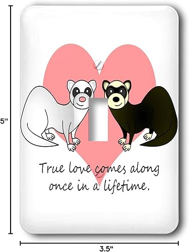 Miniatura 2 de 3dRose LLC LSP _ _ _ _ _ _ _ _ _ _ 13761 – _ _ _ _ _ _ _ _ _ _ 1 True Love Comes Along una vez en una vida de lindo hurón diseño – Single –