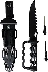 Faca Tatica C/Pederneira Apito Camping Selva COM PROTEÇÃO PARA A MÃO