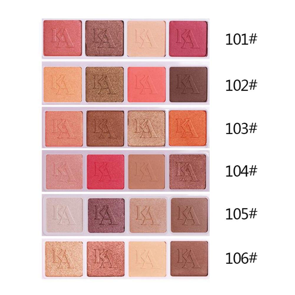 Paleta de sombras de ojos de 4 colores resistente al agua, larga duración, brillante, mate, sombra de ojos ahumados, maquillaje fácil de colorear
