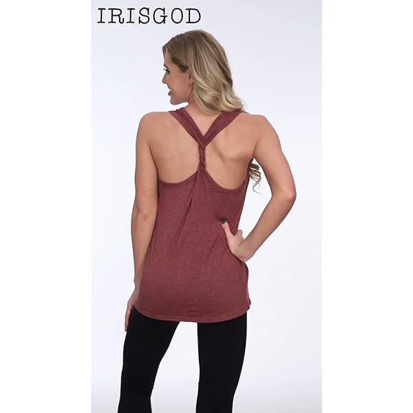 IRISGOD-Womens-Workout-Tank-Tops-with-Funny-Sayings-Summer-Cute-Exercise-Sleeveless-Shirts IRISGOD Womens Workout Tank Tops Summer Graphic Twisted Back Gym Sleeveless Tshirt Tops