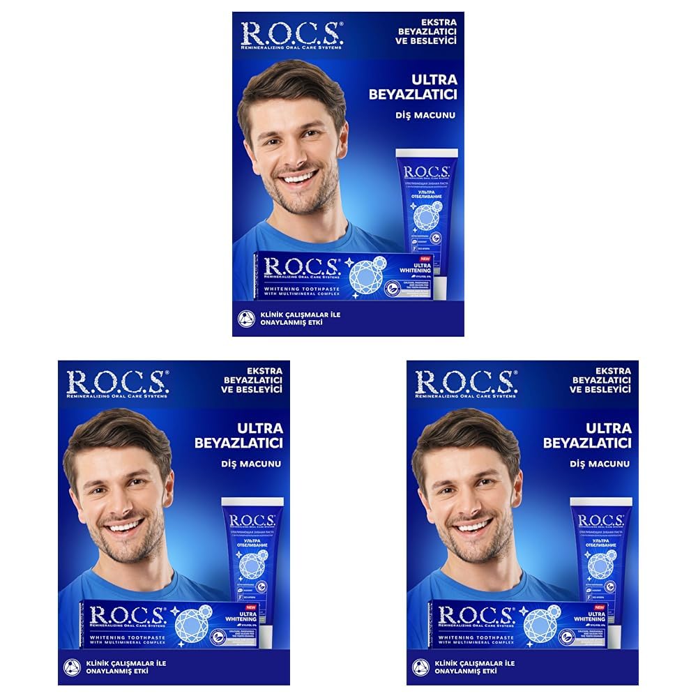R.O.C.S. Ultra Whitening Ultra Beyazlatici Diş Macunu, 94G (3 paketi)