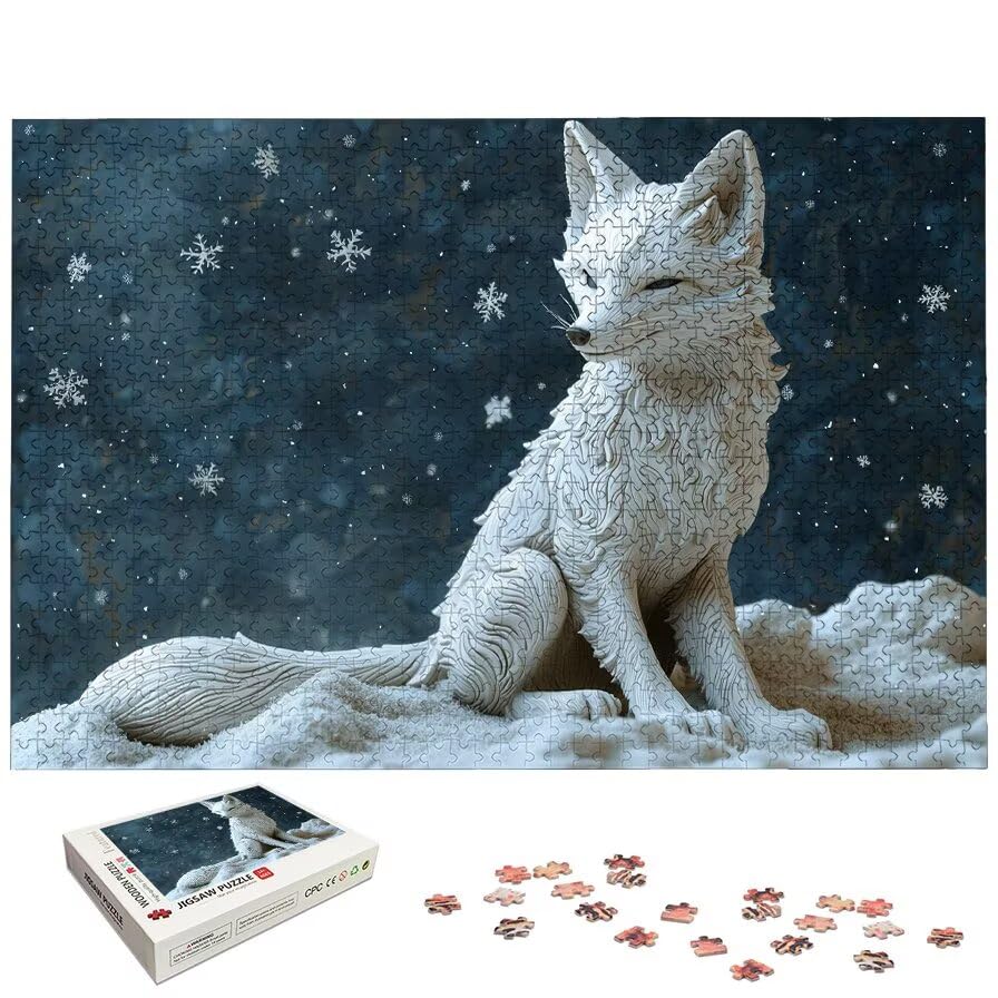 Puzzle 1000 Piezas, Puzzle Animal con Caja Regalo, Zorro Puzzles 1000 Piezas Adultos, Medidas: 75 x 50 cm, Rompecabezas Adultos de Madera, Rompecabezas Desafiante para Decoración Hogar y Pared, -5740