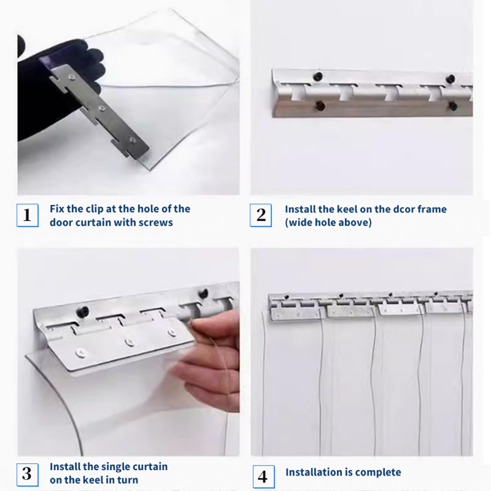 Lama Cortina PVC plástico Transparente Cortina de fleje de PVC para Entrar Congelados, Puerta del Almacén y Habitaciones Limpias Impermeable Resistente a la Intemperie Medidas Personalizables