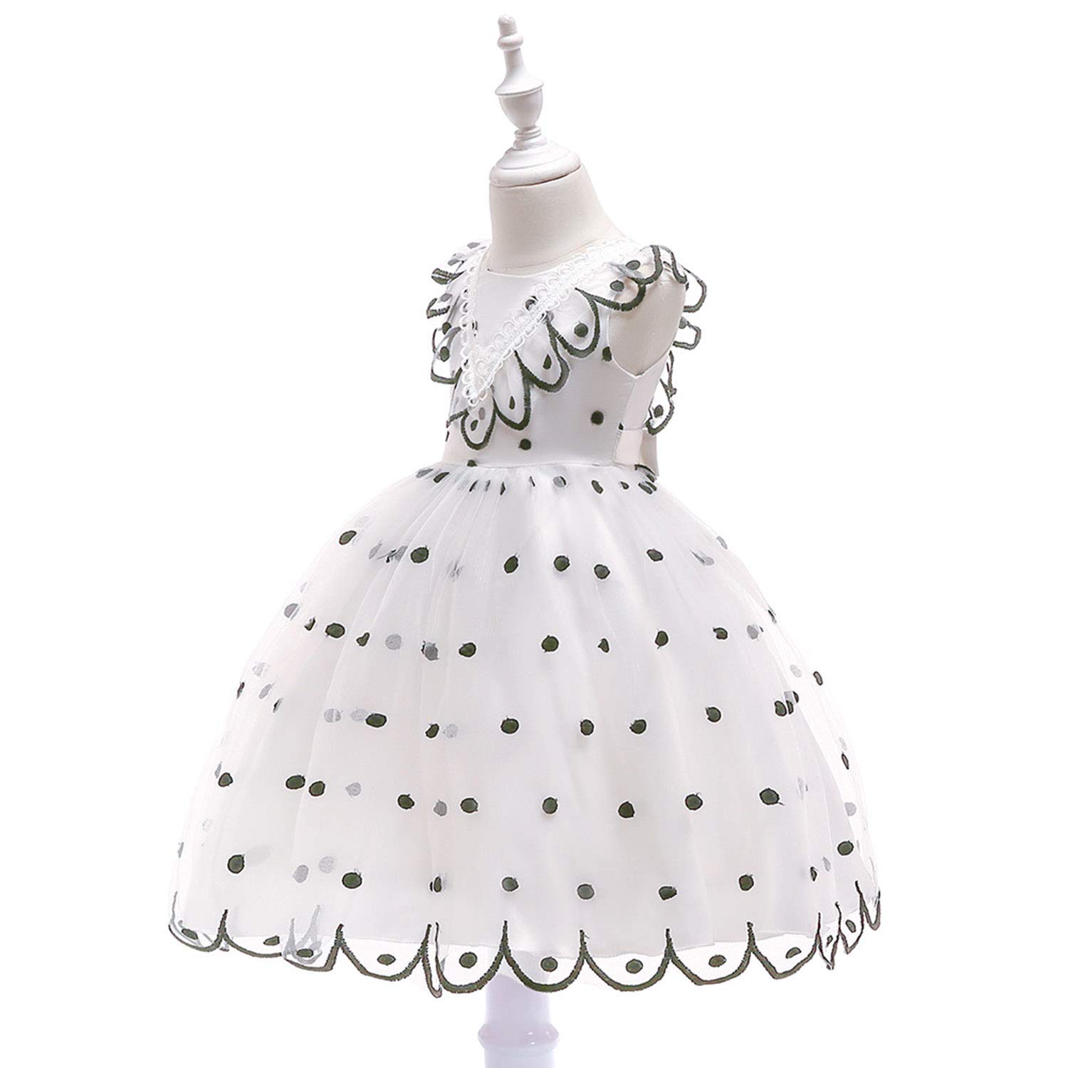 Mode Polka Dot Prinzessin Kleid, Blumenmädchen Rock, Party Performance Kostüm, Abendkleid, Hochzeitskleid Für Kinder