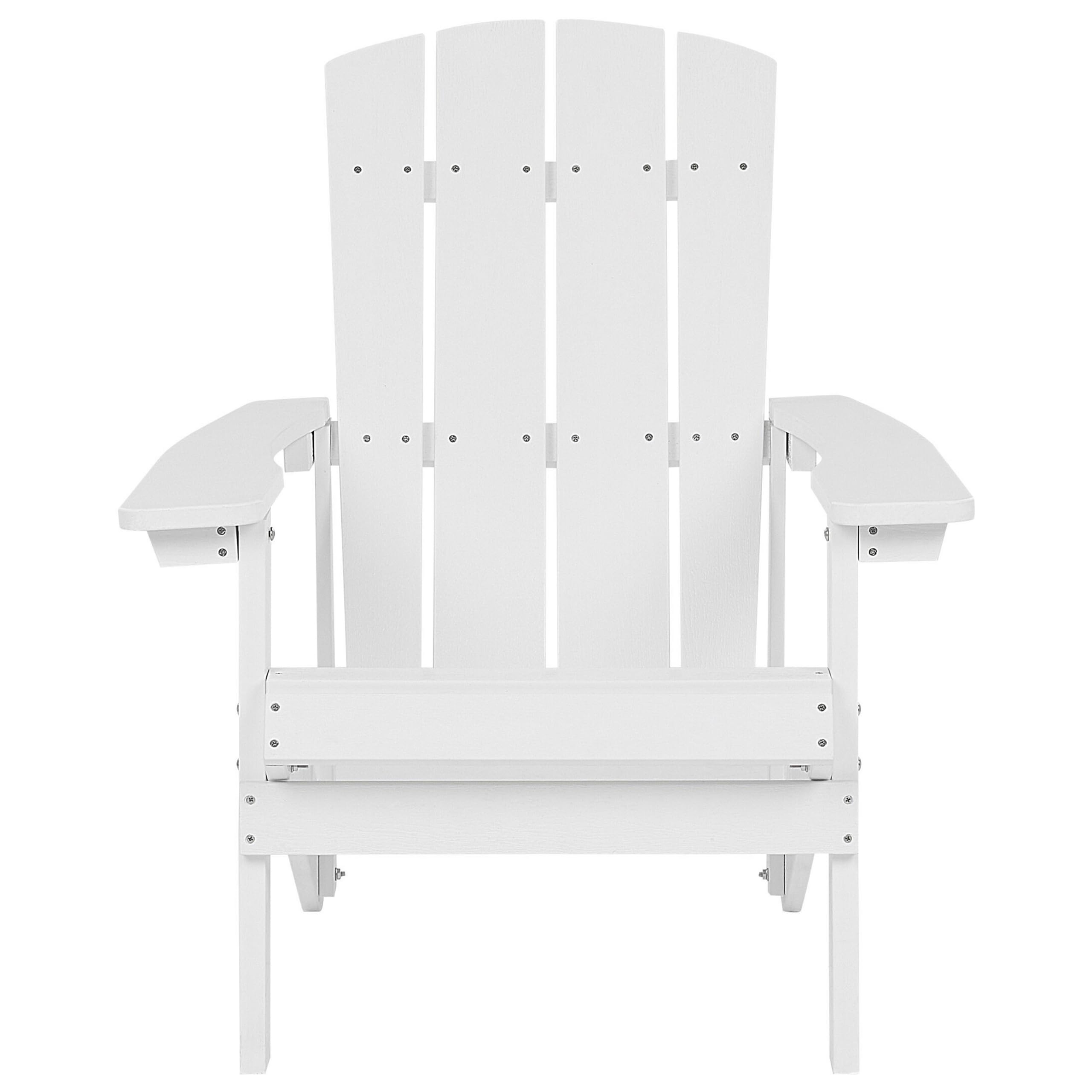 Moderner Muskoka Gartenstuhl Kunstholz Weiß mit Hocker Armlehnen Adirondack