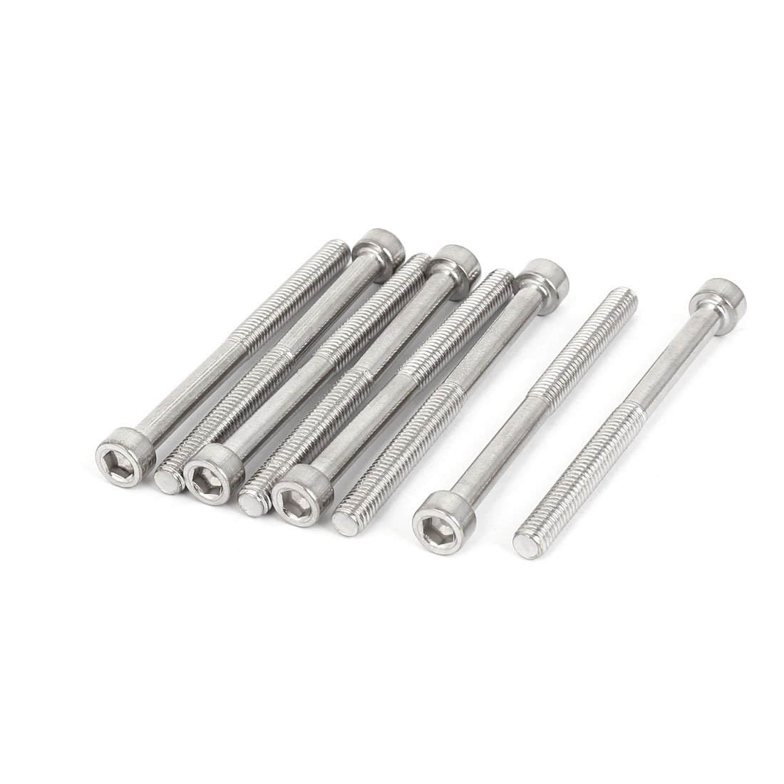 Sourcingmap M6 x 70mm 75mm Length Stainless Steel Hex Socket Head Cap Screw Bolt 8pcs