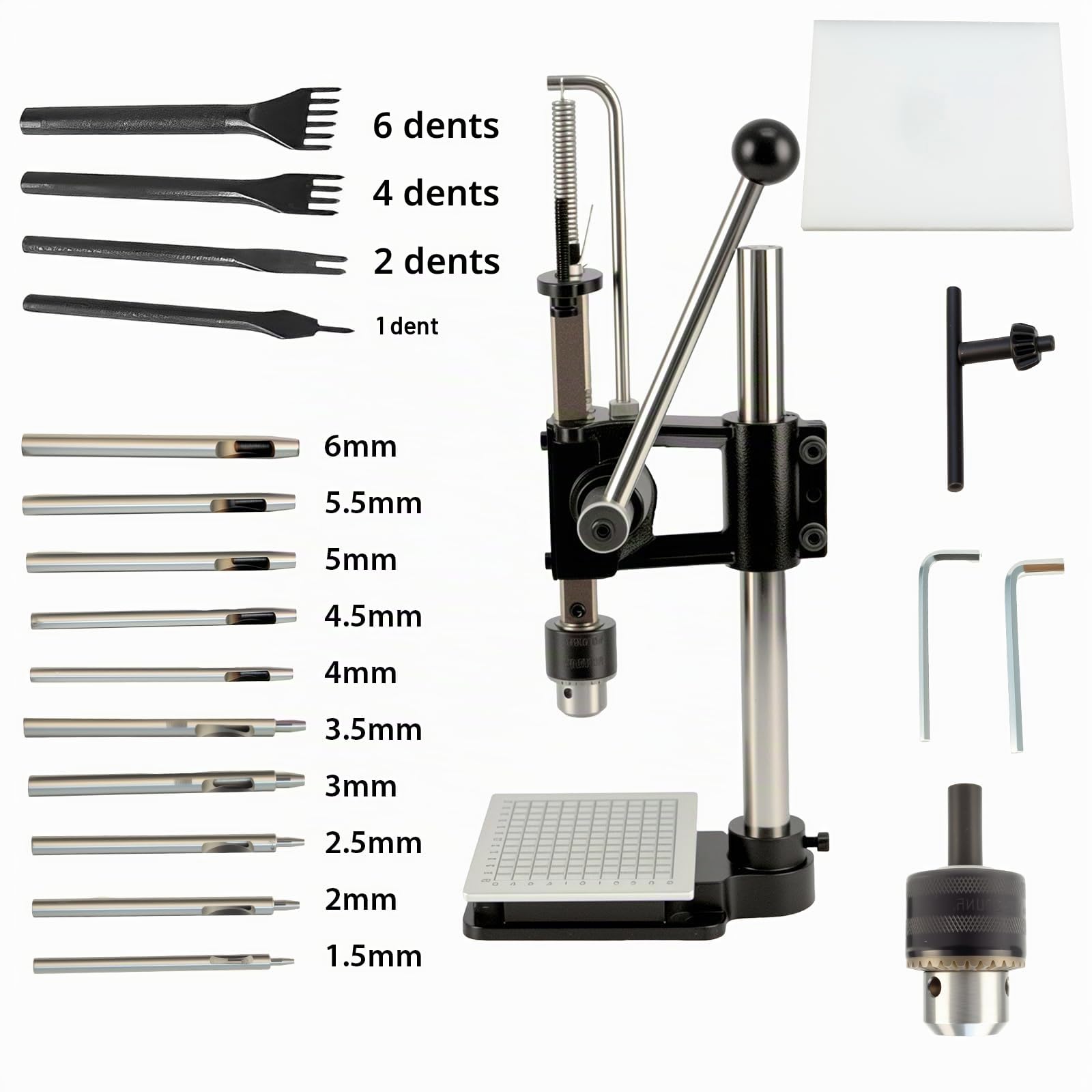 Machine à gaufrer et poinçonner en cuir | Machine à gaufrer pour percer le cuir, bricolage, plaque en aluminium PP,compatible avec fer perforé,ciseau à coudre,tampons