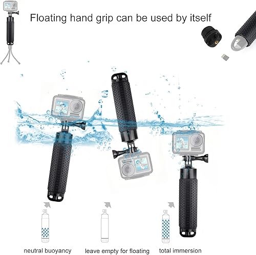 Miniatura 7 de Cúpula para DJI OSMO Action 1 Cámara 147 pies impermeable Dome Port Housing Case Underwater 50/50 HD lente fotografía con mango flotante Accesorios