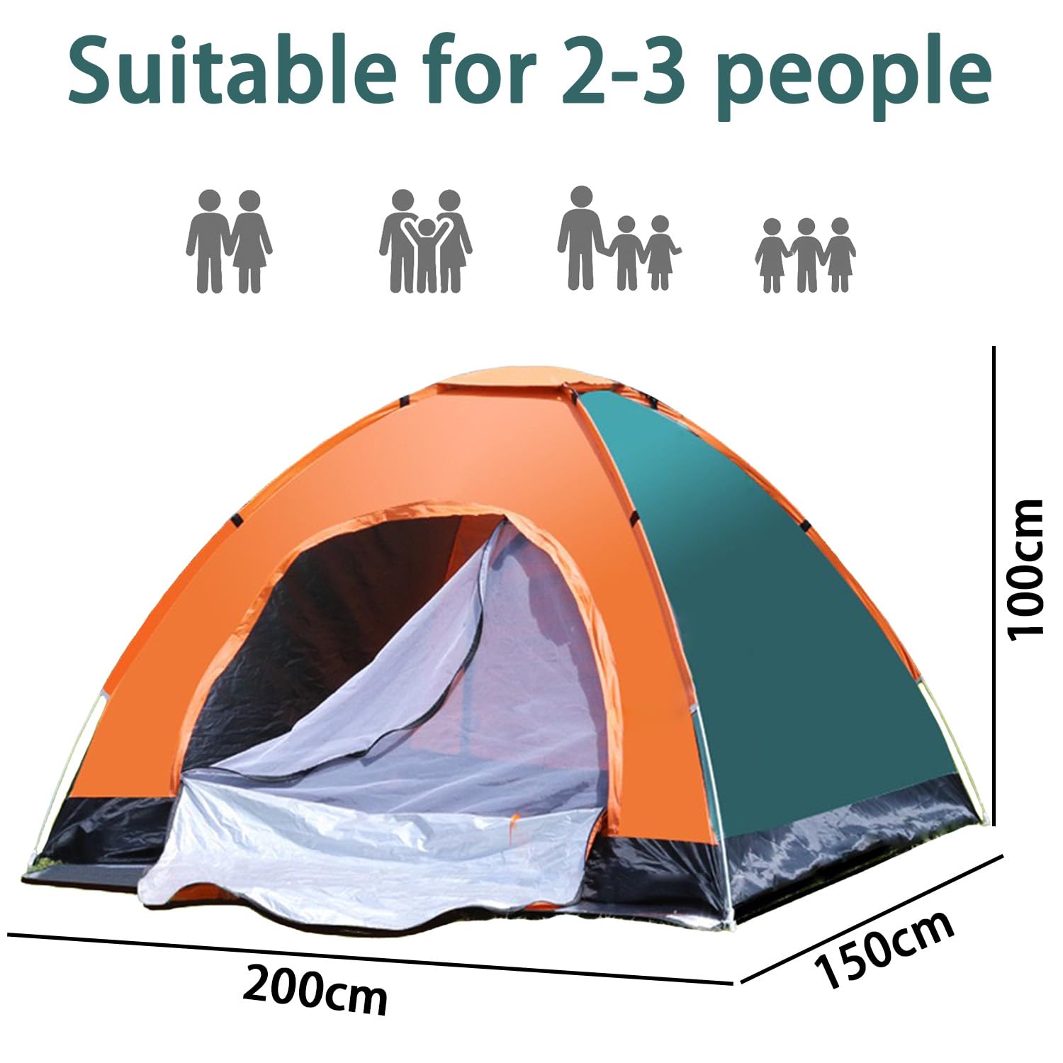 KEELYY Wurfzelt 2 Personen Pop Up Zelt Leicht Camping Zelt Wasserdicht Kuppelzelt Automatisches für Strand, Outdoor, Camping, Angeln
