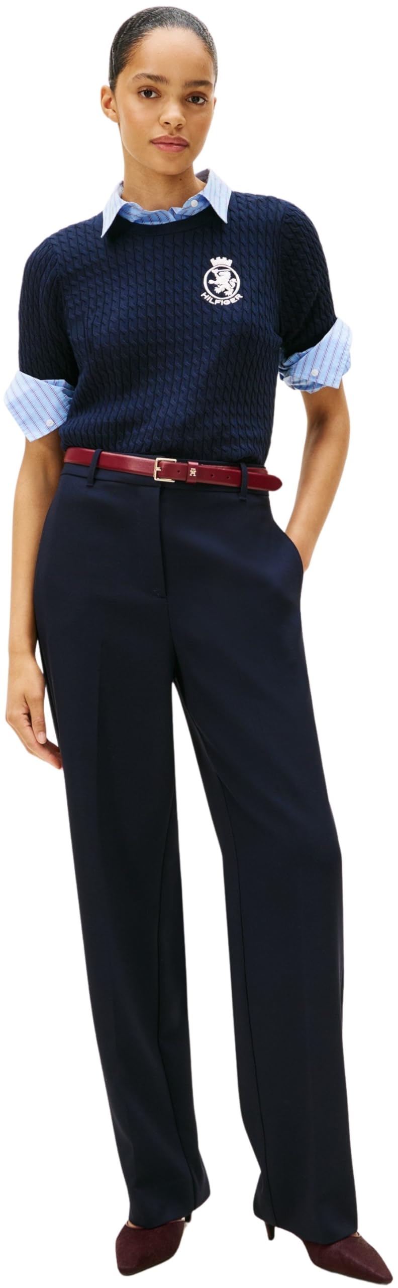 Tommy Hilfiger Punto Slim Straight Pant Ww0ww48355 - Otros Pantalones Casuales Mujer