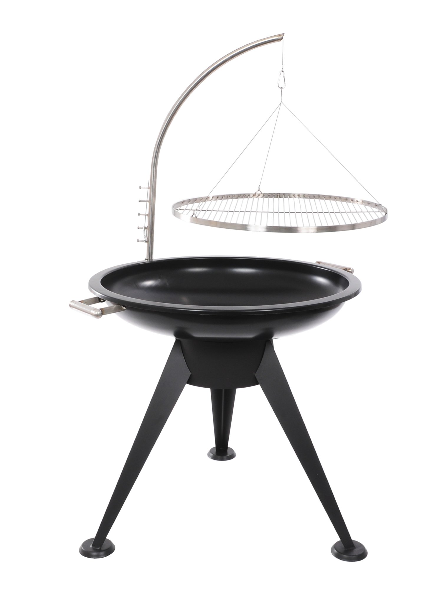 Deluxe BBQ 80 cm Schwenkgrill Grillrost Edelstahl Dreibein Grillrost Feuerschale Design Grill Smoker