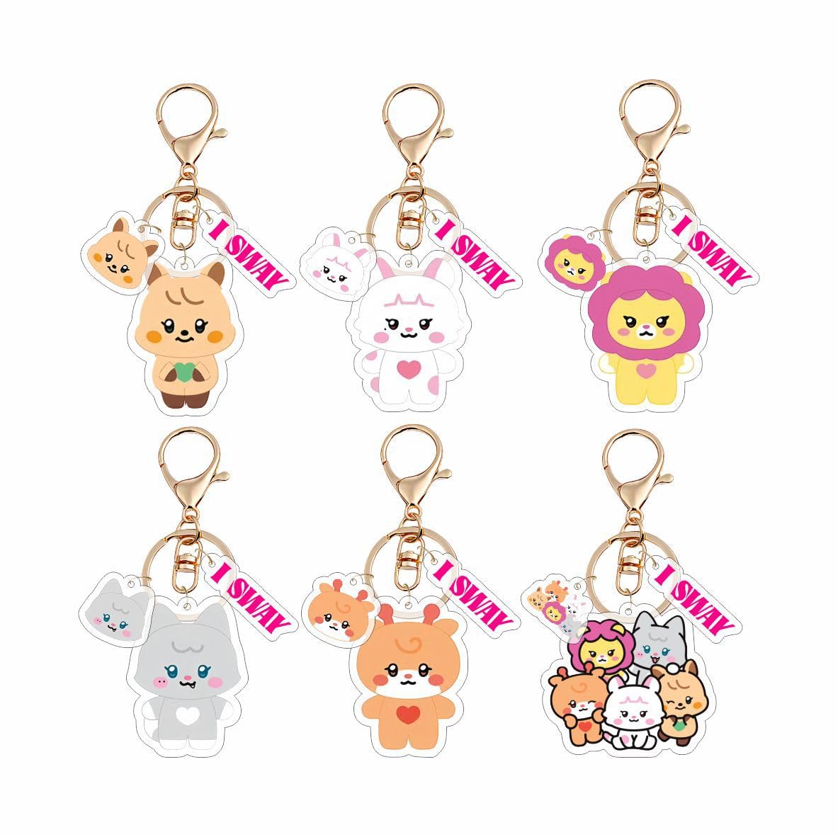 6pcs (G) I-DLE Cartoon New Acrylic Keychain Bag Pendant Accessories