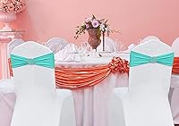 Vista 26 de MDS - Paquete de 50 bandas elásticas de elastano para silla, lazos elásticos para sillas con hebilla deslizante, ajuste universal para bodas, Acción