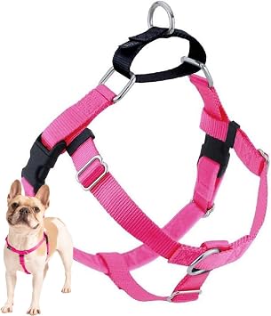2 Hounds Design Freedom No Pull Dog Harness, 5/8 inch XS, Hot Pink | Discourages Pulling, Comfortable Control Adjustable Dog Harness for Extra Small Sized Dogs, Made in USA Leash Not Included