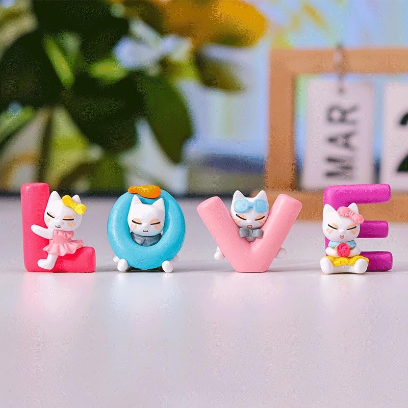 Love Letter Cat Figurines - Cute Mini Decor -1