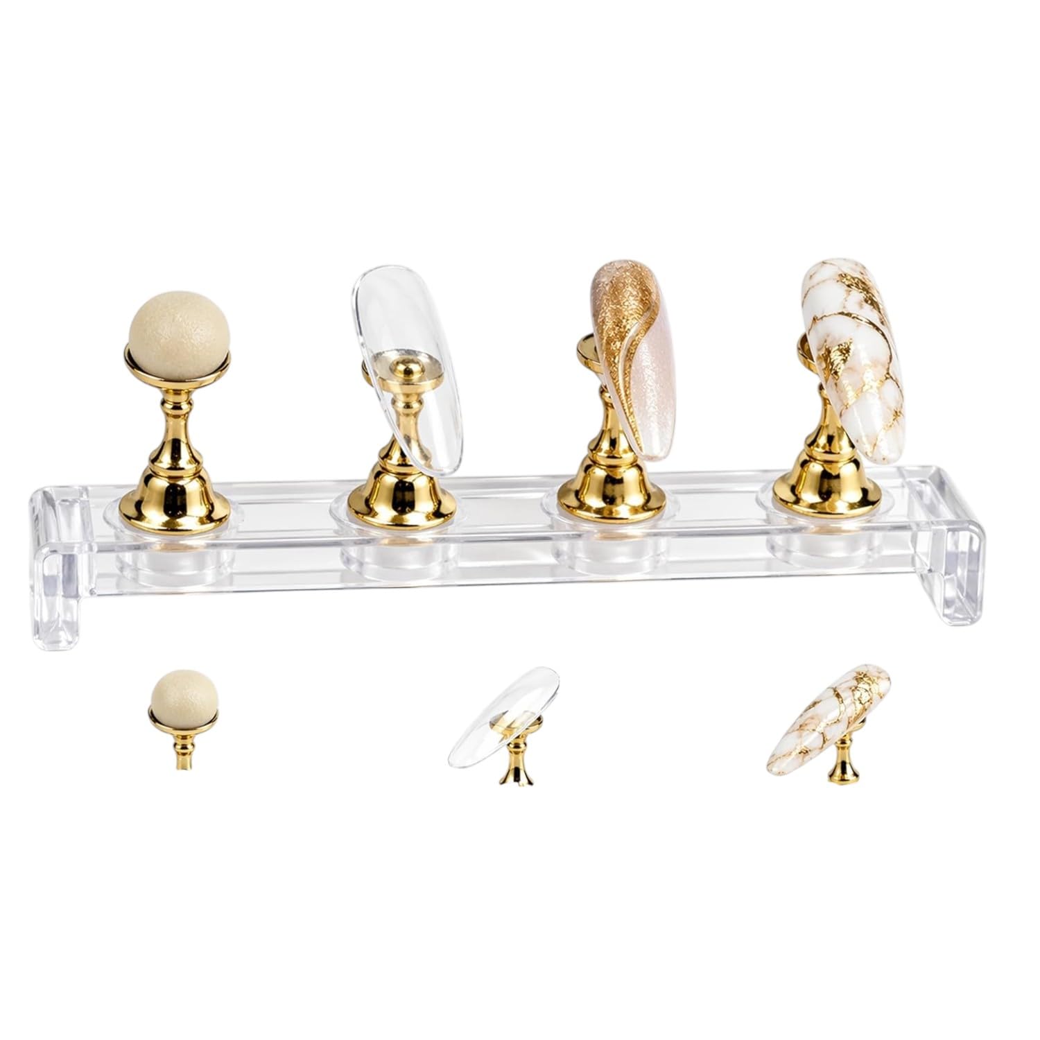 2 Set Acrylic Nail Practice Stand Magnetic Nail Tip Art Display Stand Holder Manicure Tool with Reusable Adhesive Putty Clay for Home Salon Makeup-image-36