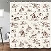 Western Cowboy Shower Curtain Set - Wild West Horse Desert Cactus Design, 36x72 Inch Farmhouse Bathroom Decor With Hooks - View #12