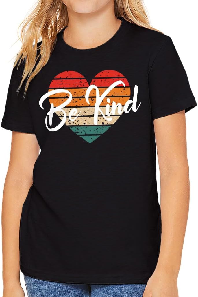 Be Kind Retro Kids' T-Shirt - Girl Present - Kind Print Clothing