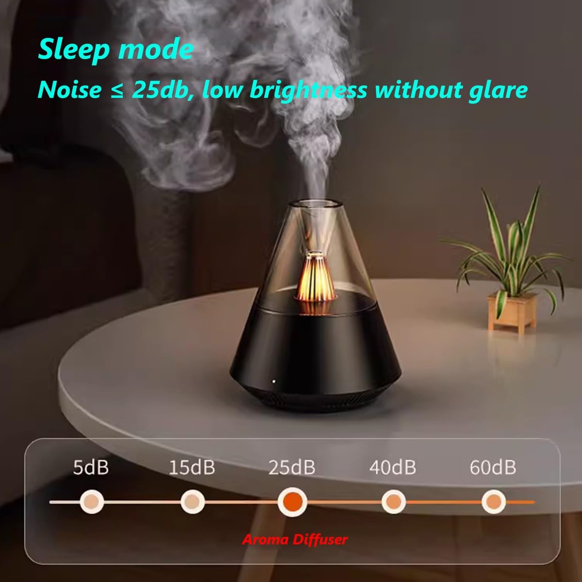 Umidificatore Mini Volcano Con Luce RGB - 300ml, Diffusore Oli Essenziali, USB - Foto 12