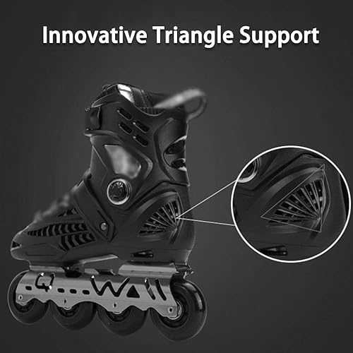 Miniatura 9 de Patines en línea Patines en línea de cuero suave, patines de cuatro ruedas, patines en línea para exteriores, patines de carreras brillantes para