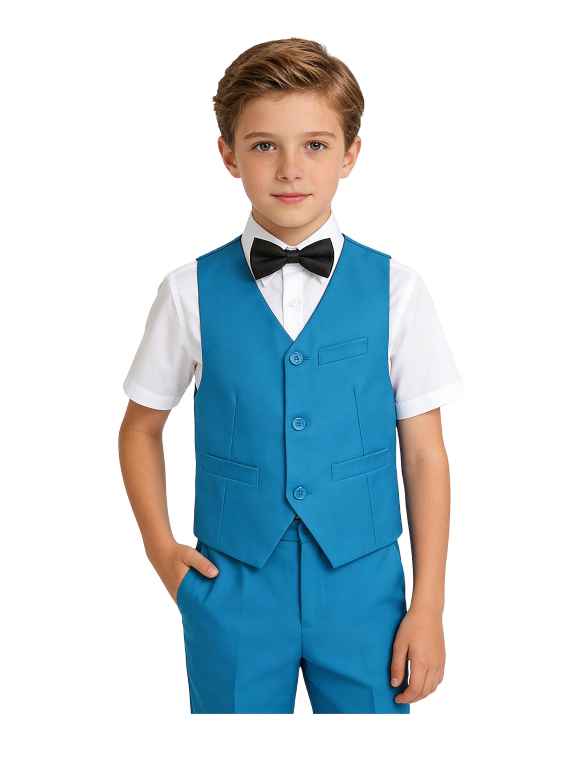 Boys Suit Homecoming Dresses for Kids Ring Bearer Outfit Suits Tuxedo Formal Vest and Pants Suit Set