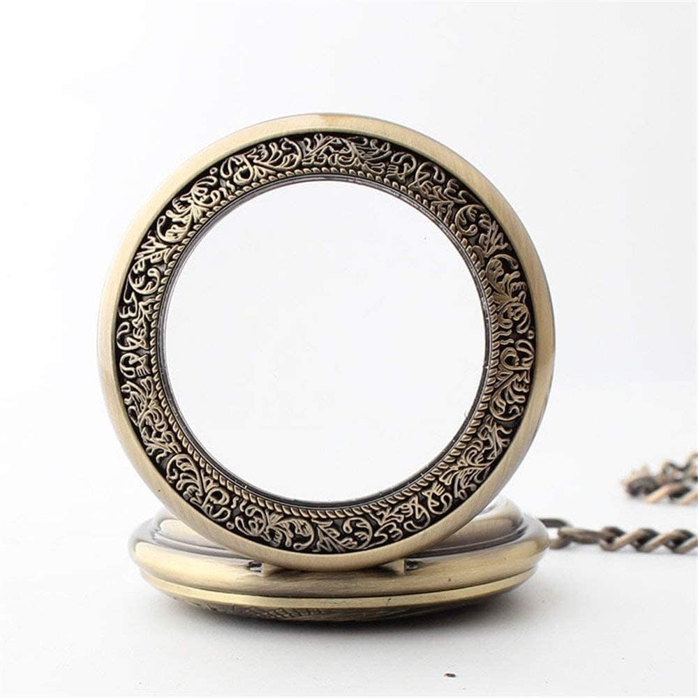 Antique Men Pocket Watch Double Hunter Automatic Mechanical Bronze Case