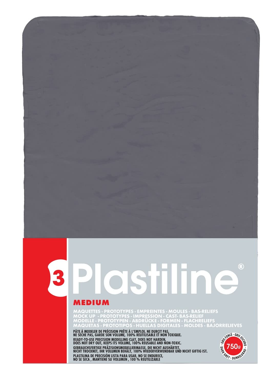 Plastiline 7755T pâte à modeler sculpter mouler gris foncé