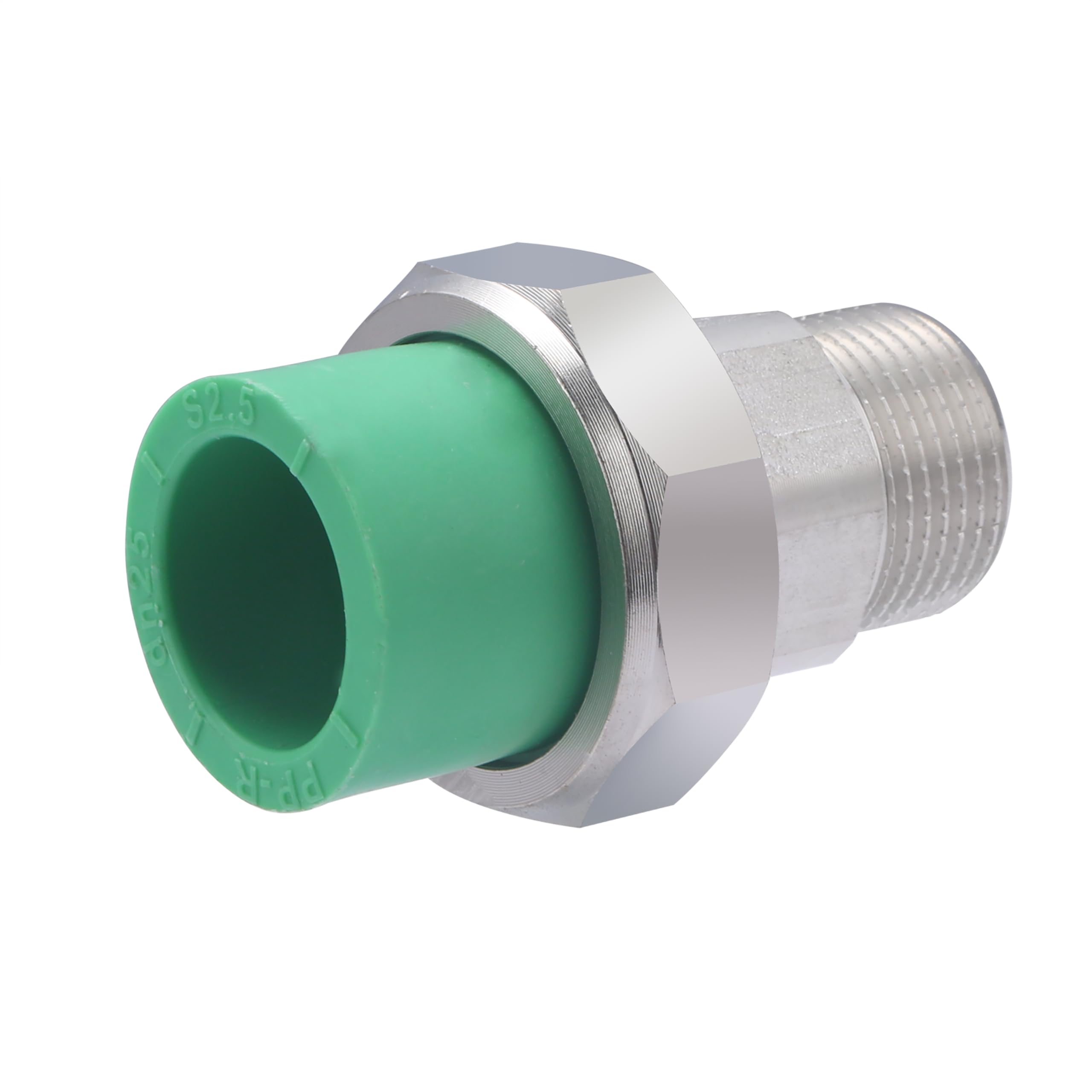 Manguito mixto PPR rosca macho 3/4 – Ø25 mm x10 uds | Ideal para transiciones entre roscado y tubería PPR en instalaciones de agua | Conexión segura, duradera y fácil de instalar | QUICK PLOMBERIE