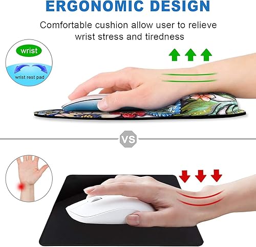 Miniatura 4 de ToLuLu Alfombrilla para mouse con reposamuñecas de gel, ergonómicas con base de poliuretano antideslizante, almohadilla para reposamuñecas para