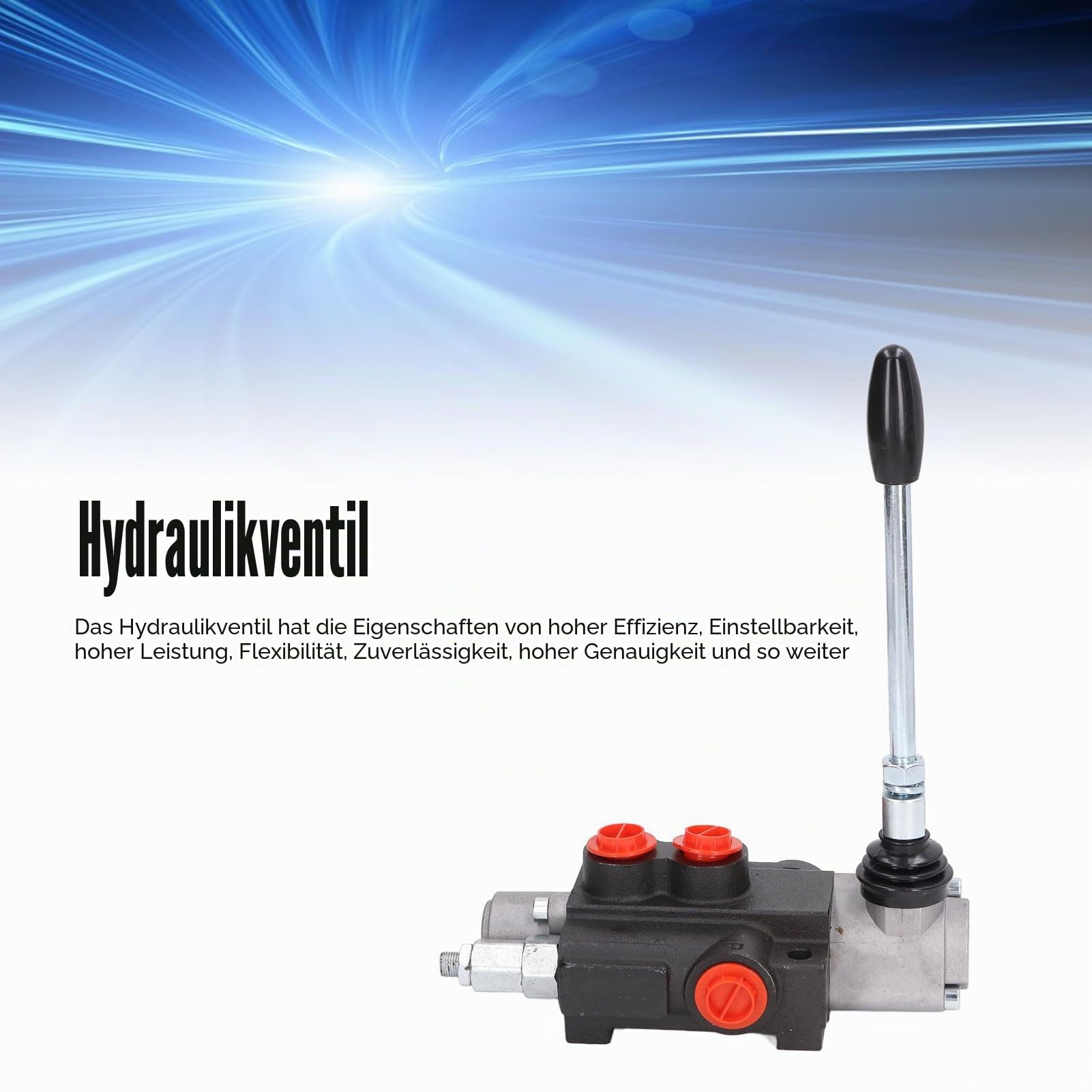 Hydraulischer Durchflussregelventilsatz, 1 Spule Doppeltwirkend Hydraulische Wegeventile mit Verstellbarem Entlastungsstangen-Steuergriff für Traktoren, Lader, Müllwagen