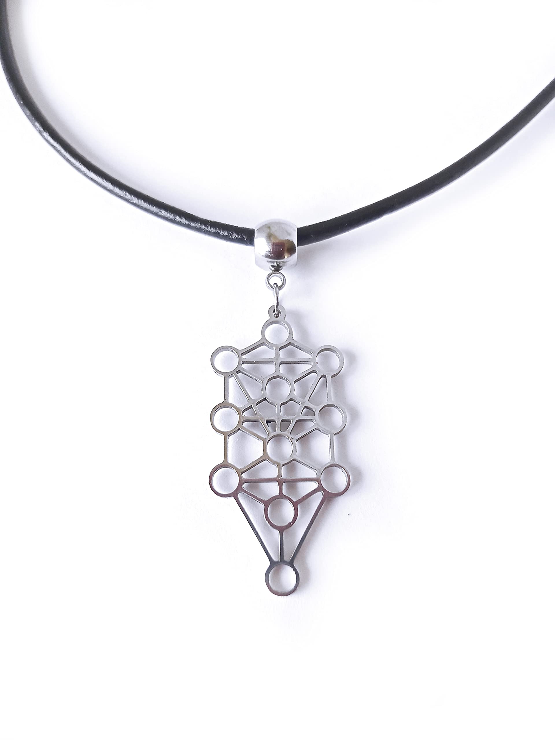 SIMBOLIKS Colgante Kabbalah de Acero Inoxidable – Amuleto de Protección con Sephiroth, Diez Sefirot – Talismán Cabalístico de la Kabalah Judía – Joyería Esotérica y Mística Cábala