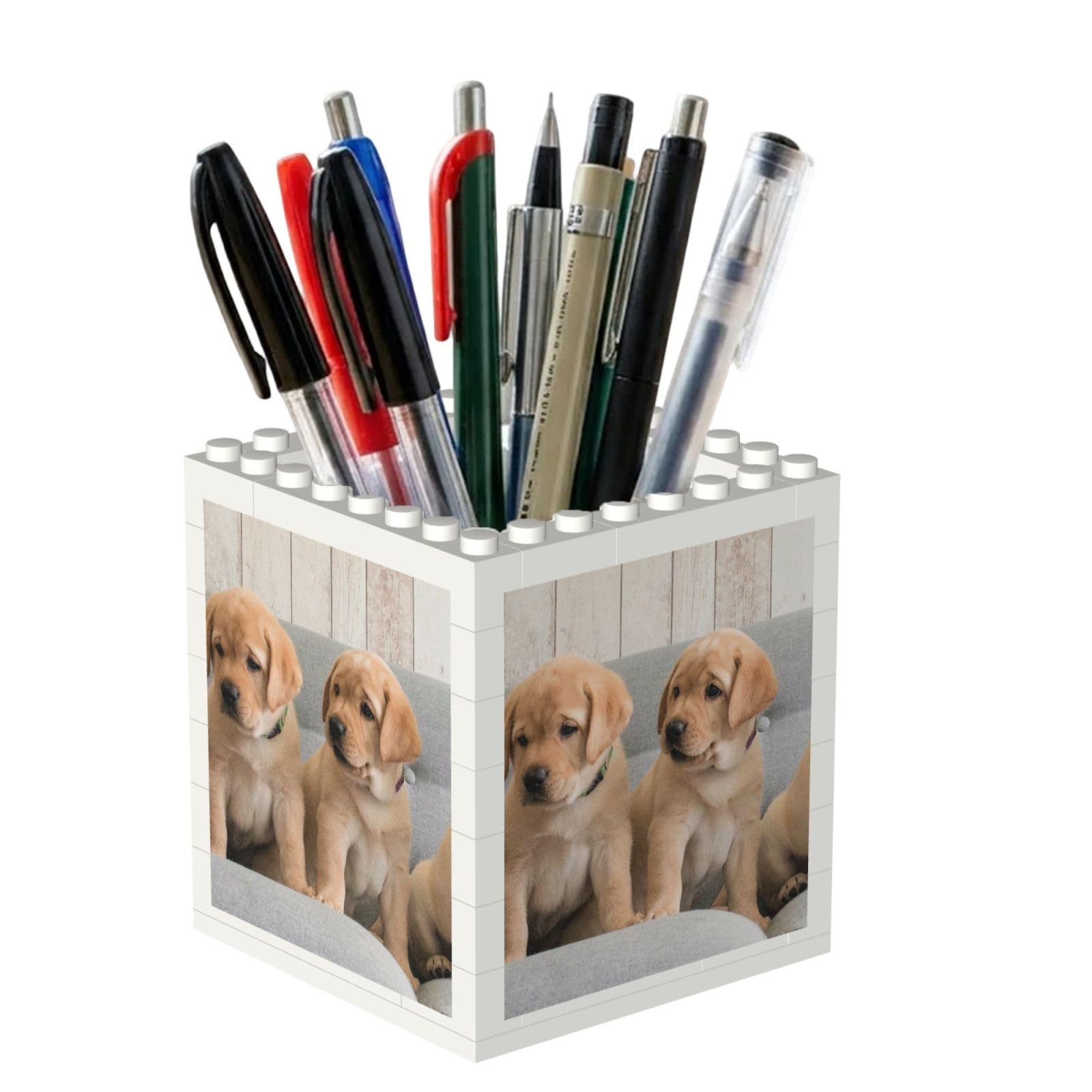 Poadnly Golden Retriever Dogs Puppies Labrador Dogs, Pen Pot Pencil Holder for Office Home School, Compact Desk Organiser for Office Stationery