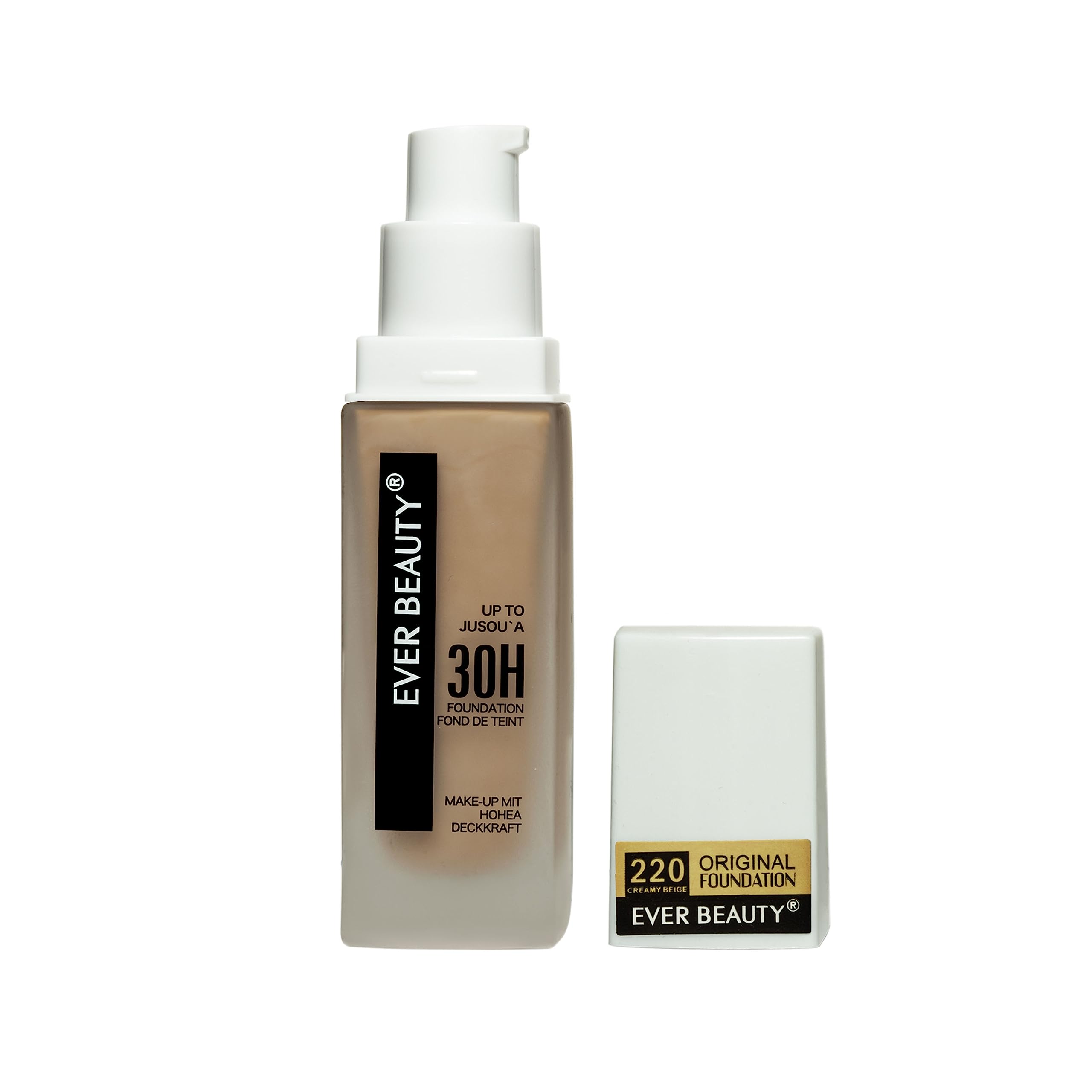 Ever Beauty Super Stay Foundation Cream Full Coverage Concealer Long Lasting Up To 30H Moisturizer Face Makeup For Different Skin Tone Hypoallergenic Waterproof Foundation Makeup 45 ml (creamy beige)