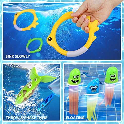 Toy Life 55 Pcs Pool Dive Toys For Kids Pool Diving Toys Pool Games For Kids Swim Toys With Pool Rings, Pool Dive Sticks, Pool Dive Gems Pool Treasure Toys - Swimming Pool Toys For Kids Ages 4-8 12 #TOP5